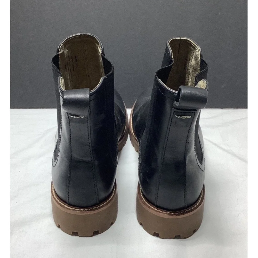 Banana Republic Mens Leather Ortholite Black Ankle Boots Size 9 Pull on